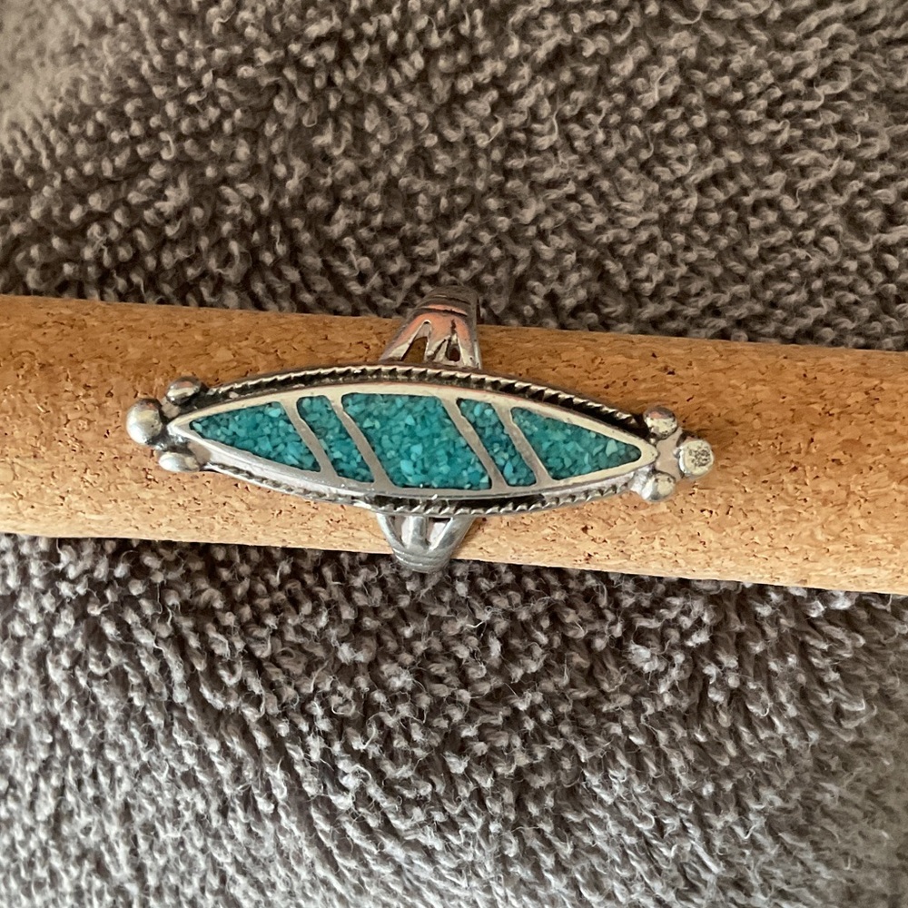Vintage Turquoise Silver Ring - Picture 2 of 4